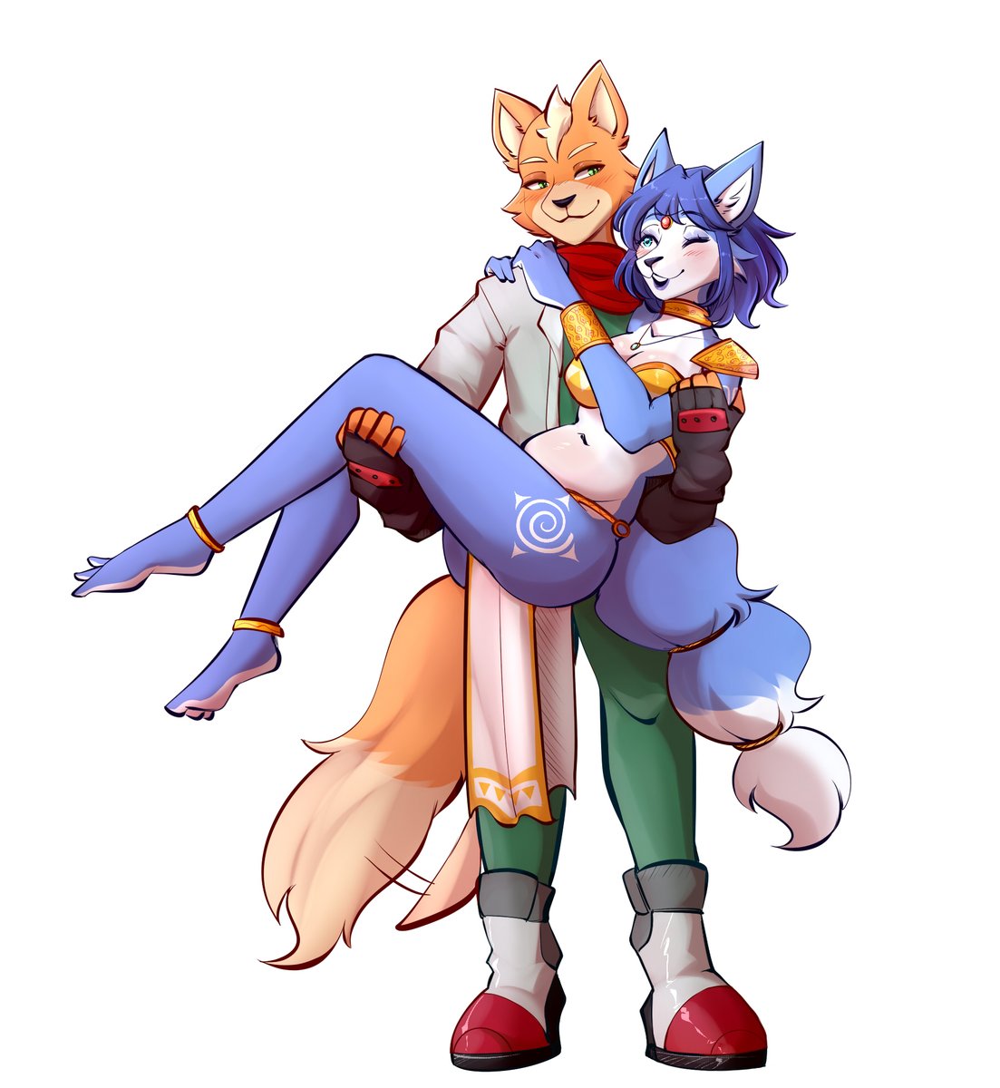 Fox and Krystal 💙🧡
