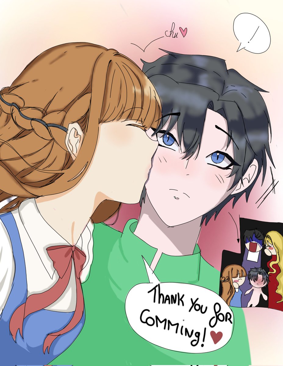 The scene kiss of lucathy but with my favorite rarepair ship from 2020-2021 jennette x jeremy . In this scene it was in the side story when jennette open her shop and jeremy was a loyal costume(Sorry for not posting much , it because i have so many thing to do in my life) #wmmap