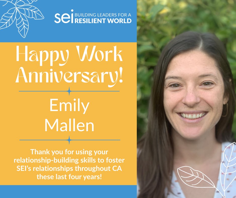 Happy 4th anniversary, Emily! 🌟 Emily Mallen is an excellent facilitator and leader and brings a sense of calm, clarity, and empathy to all she does. She is always looking to the future to ensure students of all ages have access to climate education. Thank you, Emily!