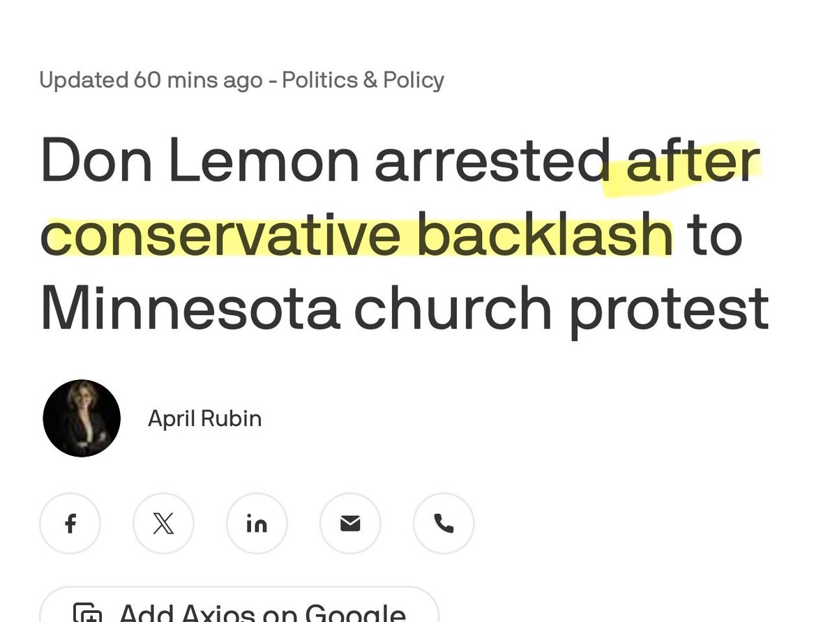 DrewHolden360's tweet image. This is a deliberately dishonest way to frame the Lemon indictment from @axios.

He was arrested after a federal grand jury indicted him. 

That’s what “no one is above the law,” means.
