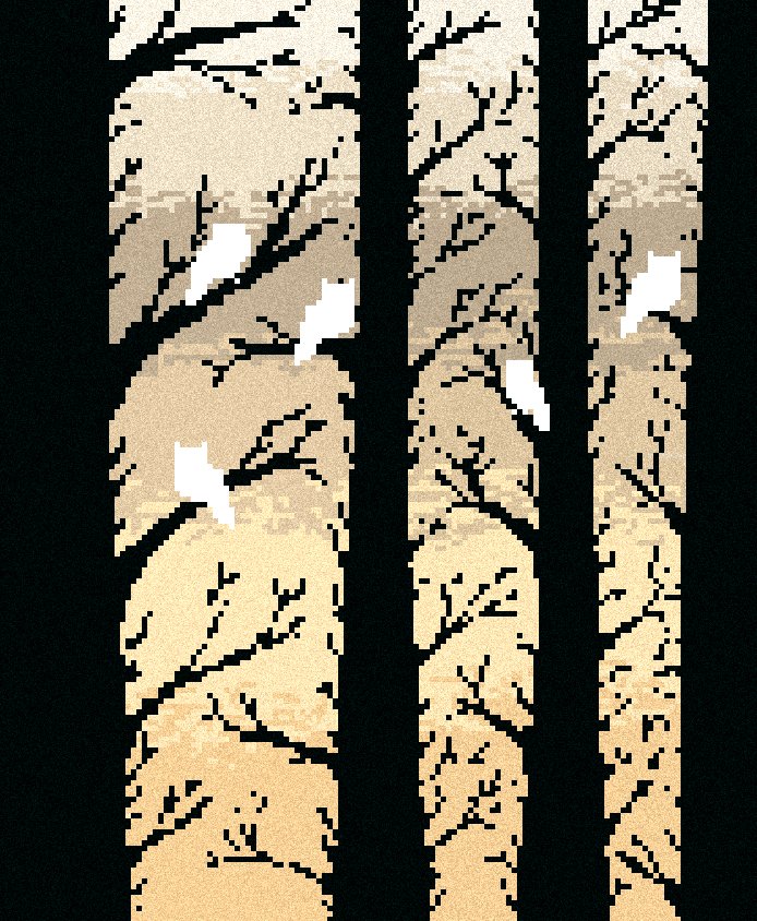Gizemli bir hava yakalamak istediğim ufak bir pixelart denemesi.