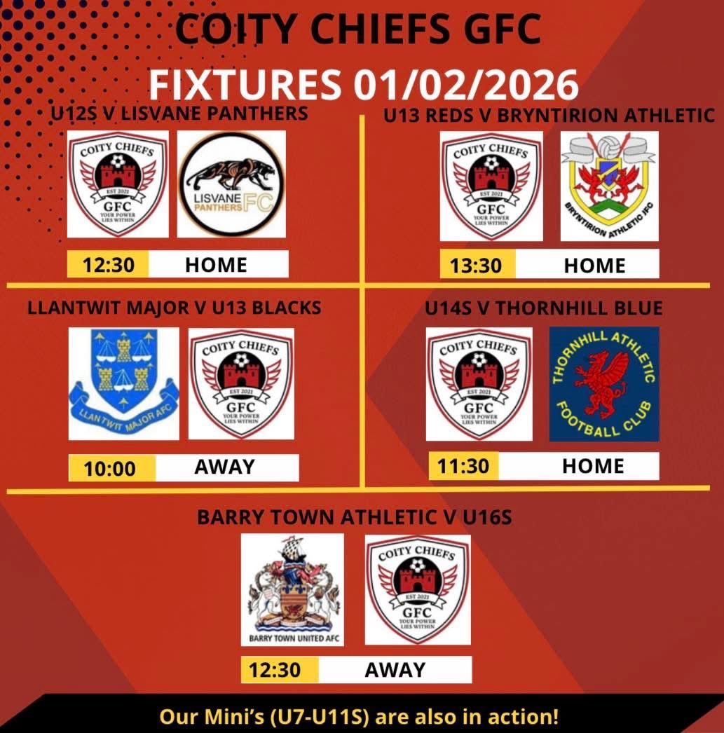 Coity Chiefs GFC tweet media