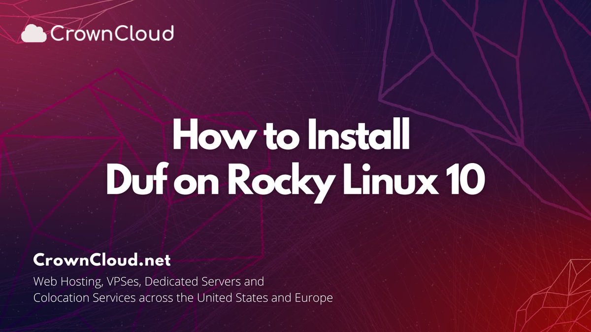 crownclouds's tweet image. Disk usage, made simple and beautiful!

Learn how to install Duf on Rocky Linux 10 for a modern df replacement.

Step-by-step guide:
wiki.crowncloud.net/?How_to_Instal…

#Duf #RockyLinux10 #LinuxTools #SysAdmin #DiskUsage