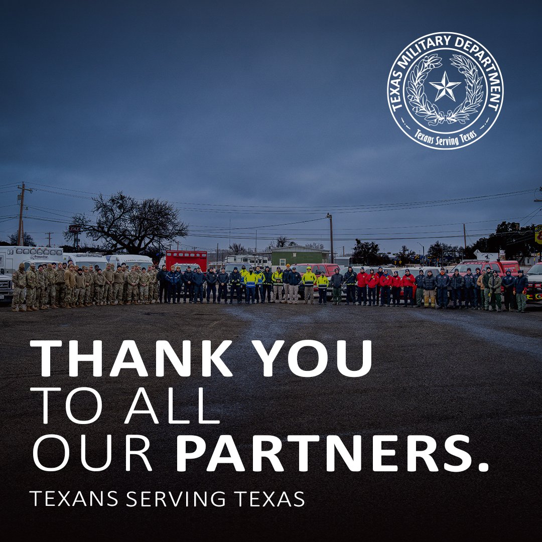 TXMilitary's tweet image. Together, Texans stand resilient; neighbors helping neighbors, Soldiers supporting communities, and agencies working as one. 

#AlwaysReadyAlwaysThere #WinterStormFern #TexasStrong