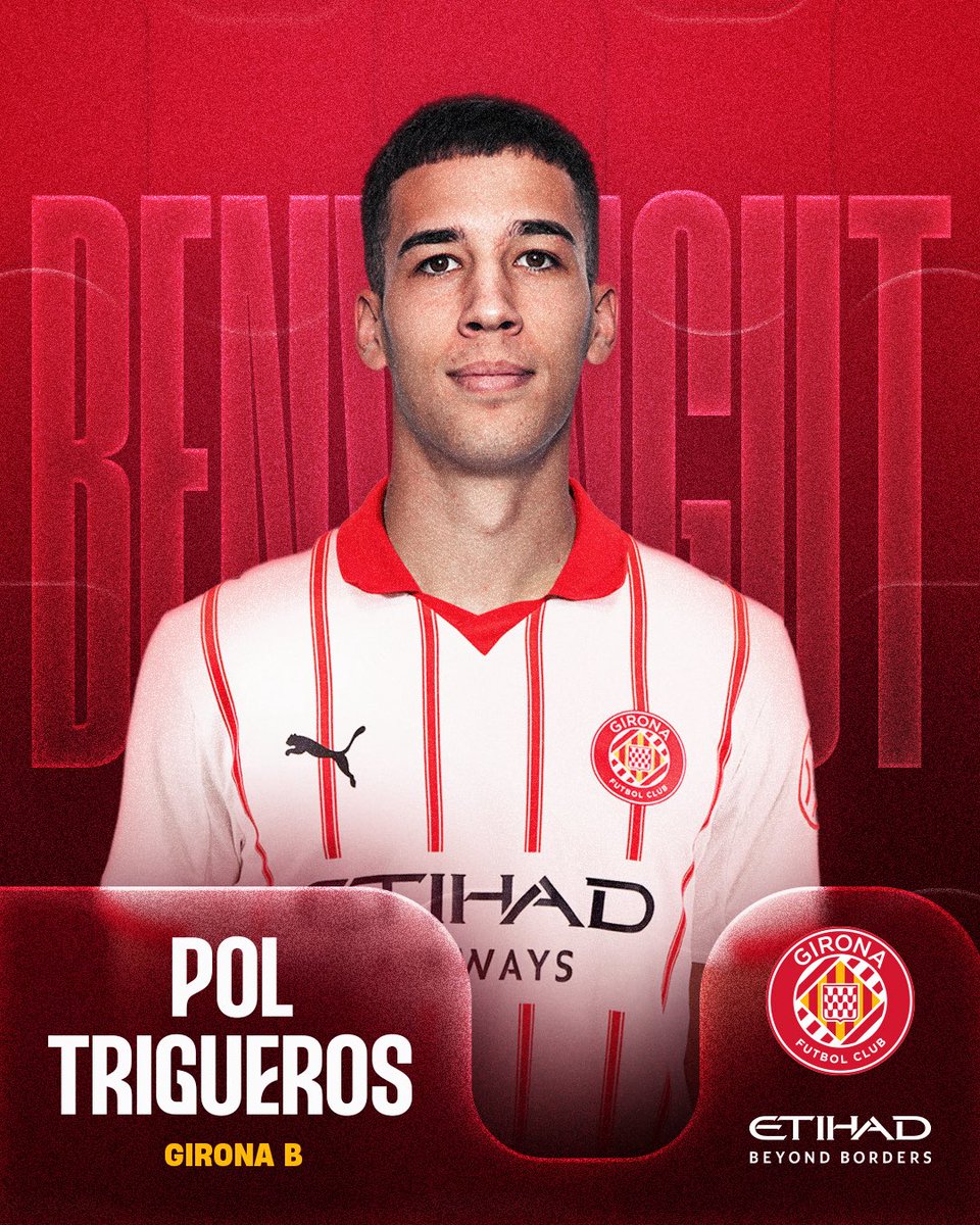 GFCAcademia's tweet image. ❤️🤍 𝐁𝐄𝐍𝐕𝐈𝐍𝐆𝐔𝐓, 𝐏𝐎𝐋!

✍️ Pol Trigueros s’incorpora al Girona B. El migcentre nascut el 2006, arriba procedent del Valencia Mestalla.

#OrgullGironí #GFCAcadèmia