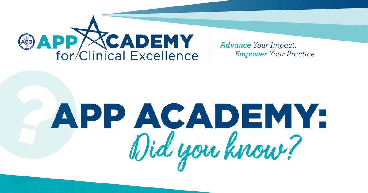 AmCollegeGastro's tweet photo. ๐กDid you know? Access to the APP Academy is freeย to ACGย APP members,ย making it
an even easier decision to enroll! #APP #advancedpracticeprovider #ACG
Learn more: https://t.co/O20EuEGznk
Explore ACG Membership: https://t.co/BzaBkQRjmg https://t.co/cTfoKFEbYx