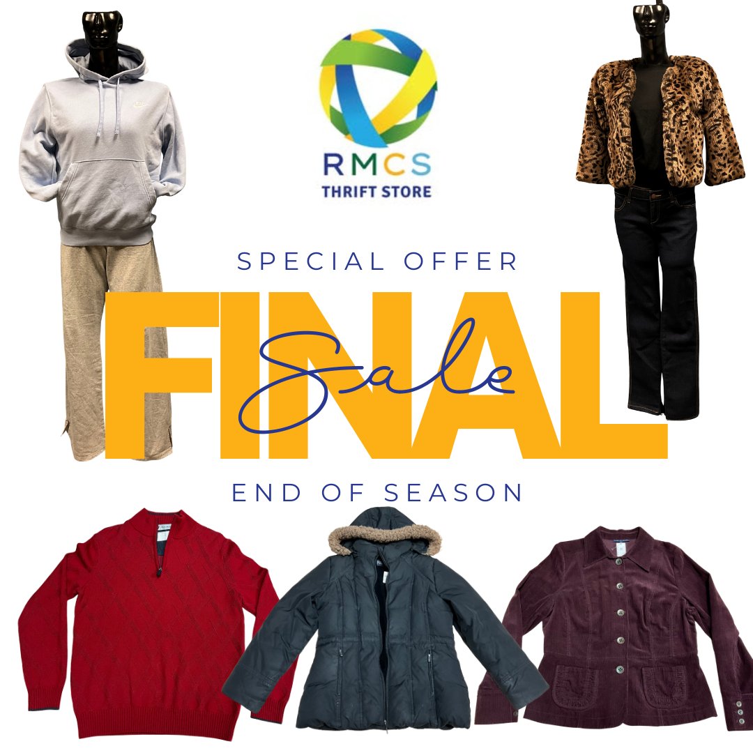 Final Friday Frenzy! 🚨
It’s the Final Friday Frenzy! Winter Warm-Up Sale ends TODAY at our thrift store!
Don’t miss your last chance for cozy deals at clearance prices.

@rmcsthrift

#FinalFriday #LastChanceSale #WinterClearance #ThriftStoreFinds #ShopLocal #RichmondBC