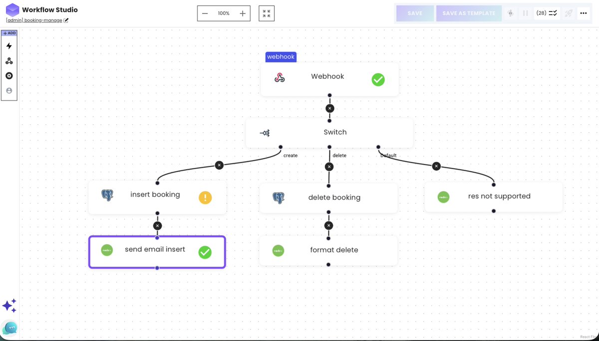 morpheuslabs_io's tweet photo. Build Log: Building a Booking System

Recently, our team has been busy building a VIP booking system for a client. On the surface, it looked quite simple... Private booking links, fixed time slots, confirmation emails and etc.

But instead of starting with the UI, we started with the backend logic.
Who can create a booking?
Who can cancel it?
What happens when plans change at the last minute?

The workflow shown here is one of the first things we built in Fuseful's AI Workflow Studio.

It handles booking creation and deletion explicitly, instead of leaving behaviour to assumptions or front-end flows.

Why this matters:
-AI in this flow isn’t making decisions on its own.
-It works on top of clear booking rules, so actions like create or cancel stay consistent and controlled.

What we’re working on next:
-Letting AI guide users through booking changes
-Adding waitlist and auto-fill when slots open up
-Refining how AI interacts with admin-defined rules

#BuildInPublic #BuildLog #Fuseful #AIWorkflow #WorkflowStudio #SystemDesign #LowCode $MIND