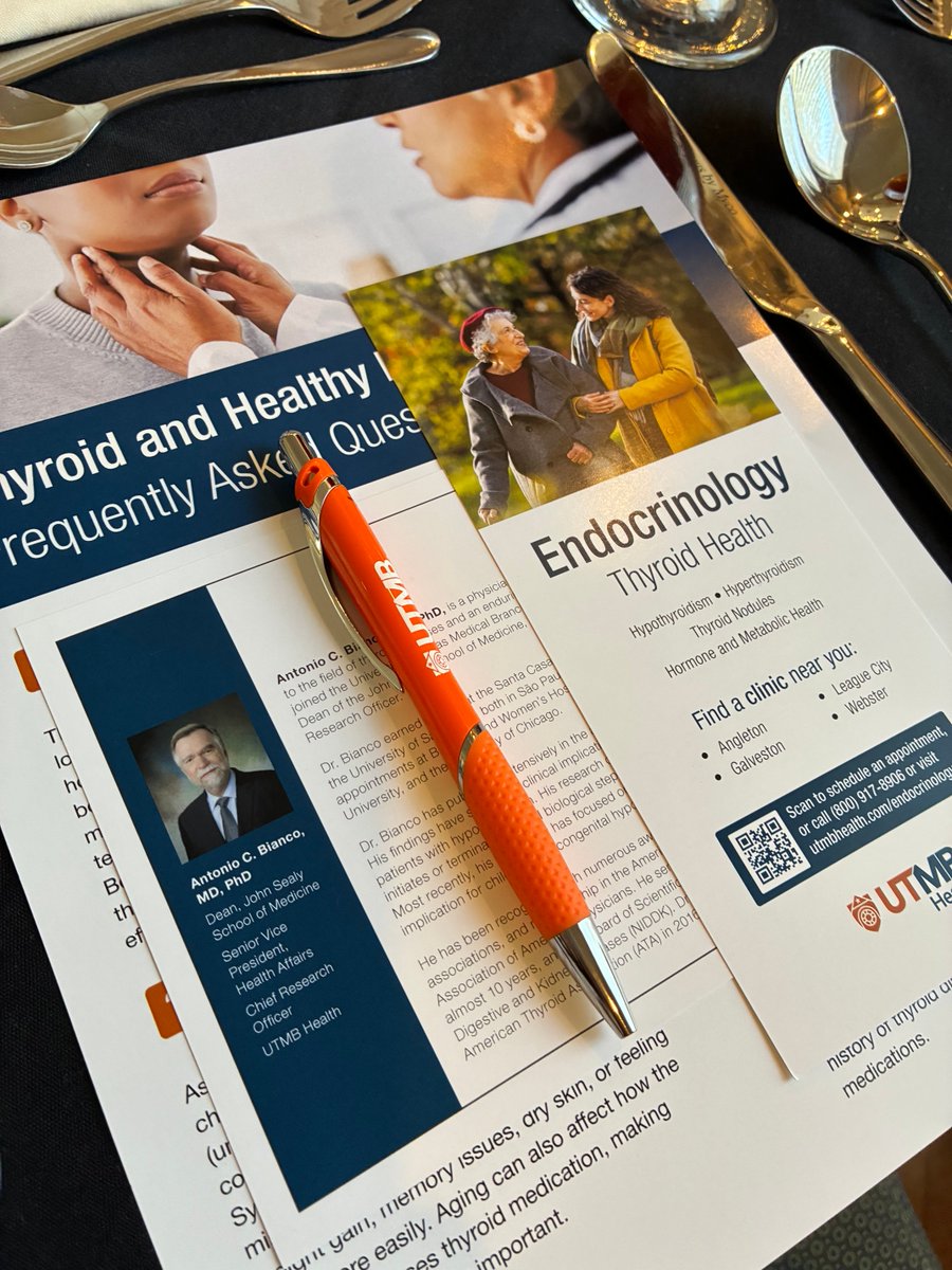 utmbhealth's tweet image. Dr. Antonio Bianco @Bianco_Lab, Dean of the John Sealy School of Medicine @utmb_jssom and UTMB’s Chief Research Officer, led an engaging conversation on thyroid health for our Community Connections event. Stay tuned for details on our next event on Feb. 13.