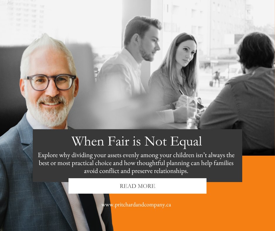 Fair” is not always “equal.”

Les Scholly explains why an even split in your estate plan may not be the best choice and how thoughtful planning can help families avoid conflict.

Read more: pritchardandcompany.ca/when-fair-is-n…

#EstatePlanning #WillsAndEstates #MedicineHat #MedHat