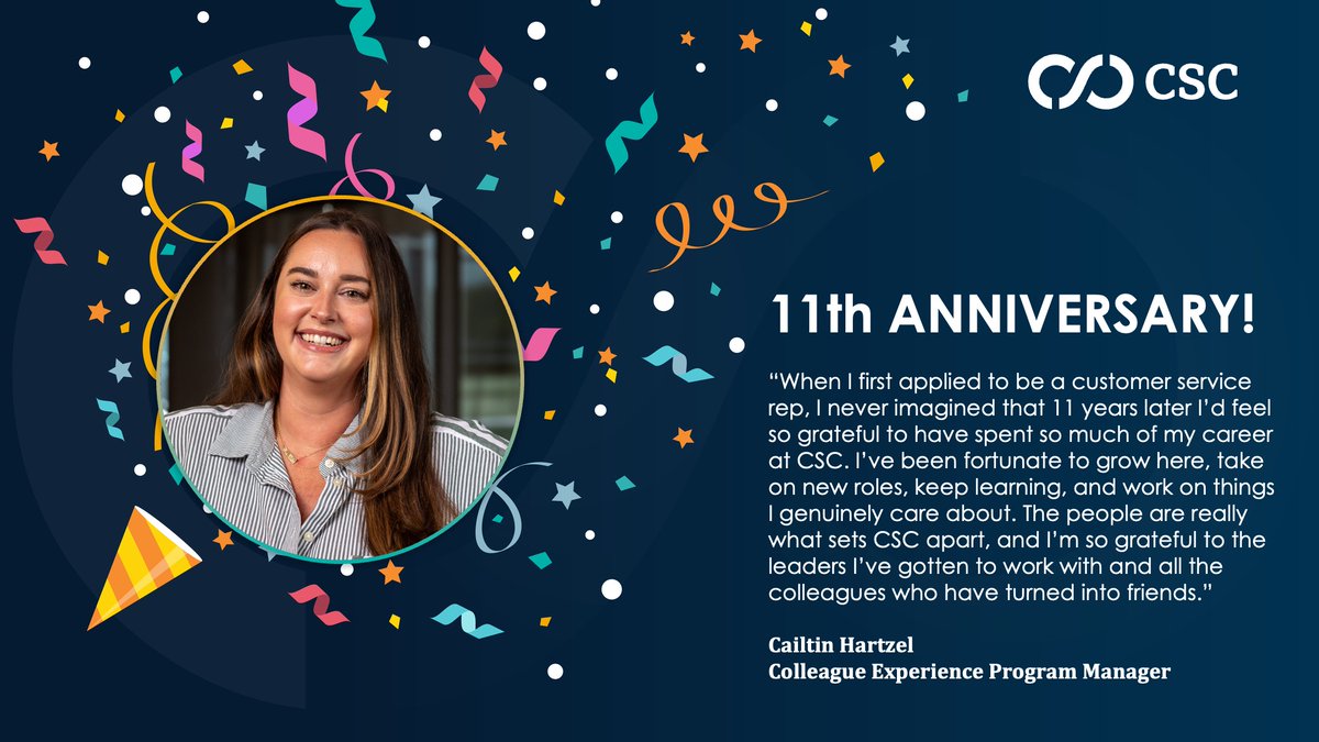 joincsc's tweet photo. 🎉 Celebrating Mary, Amanda, Caitlin, and Eileen! Years of impact, growth, and great teammates.
Read what’s kept them thriving over the years.
#BeCSC #CSCCareers #Workiversary https://t.co/IfiEaVFiaF