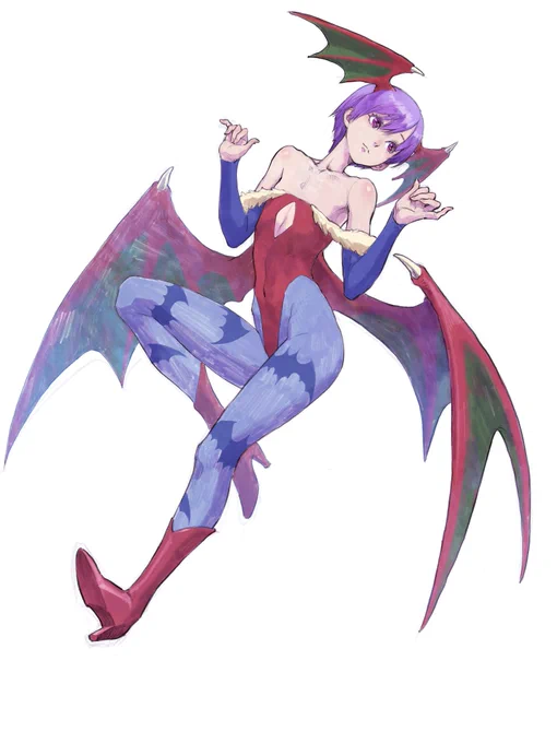 #1日1ラクガキ ヴァンパイアシリーズからリリス。 性別不明なのか‥‥ ピーキーなキャラっすよねー かなり面白い