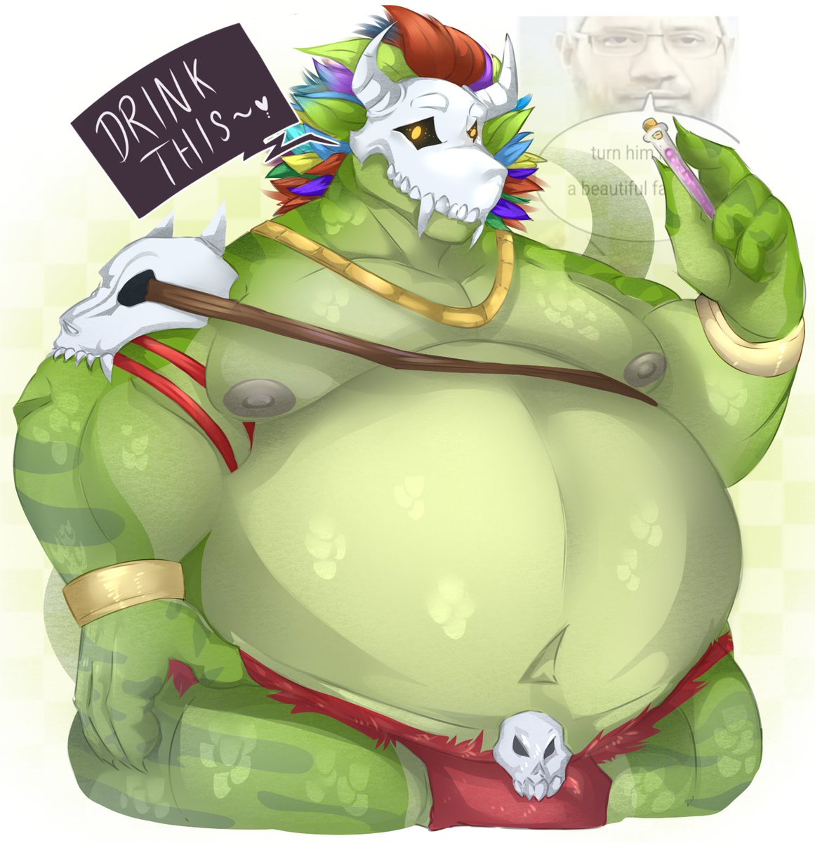 zugardeprezzion's tweet image. [ 💪 ] - Cute Witch Doctor Chubby!!

#Terraria