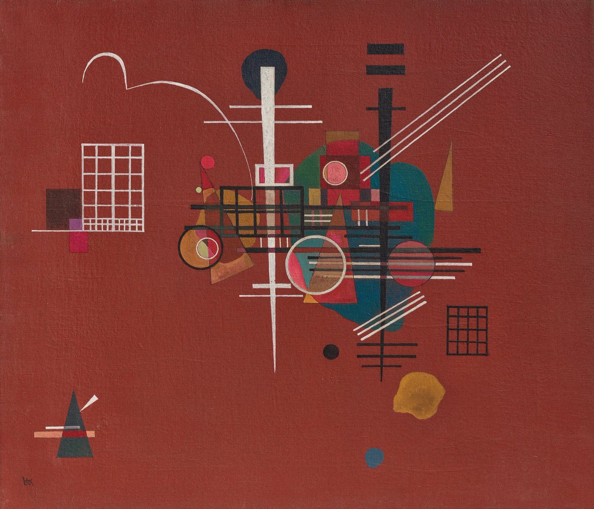 AniSWISSarts's tweet image. Wassily #Kandinsky (1866-1944) - Dull red, c 1927