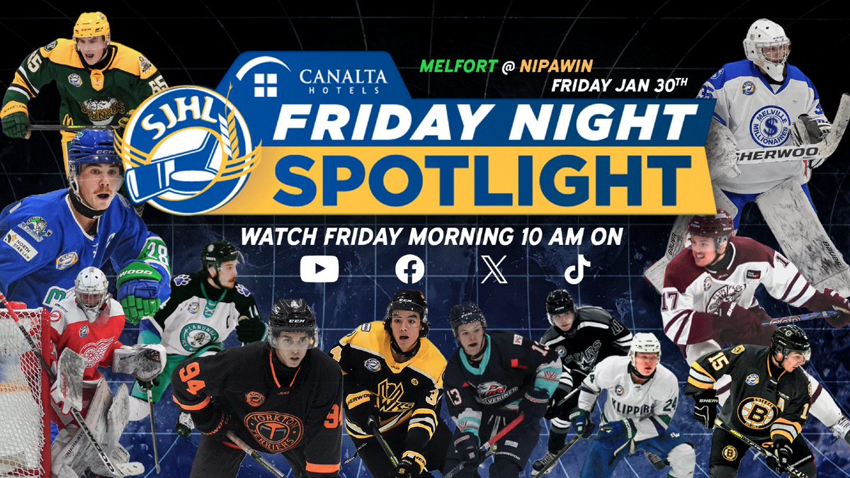 🎥 Friday Night Spotlight is back!

Tonight’s edition is presented by IKS Media as the Melfort Mustangs head north to the Centennial Arena for a showdown with the Nipawin Hawks.

Catch our Canalta Hotels Friday Night Spotlight as Clark Munroe and Jamie break down the matchup,