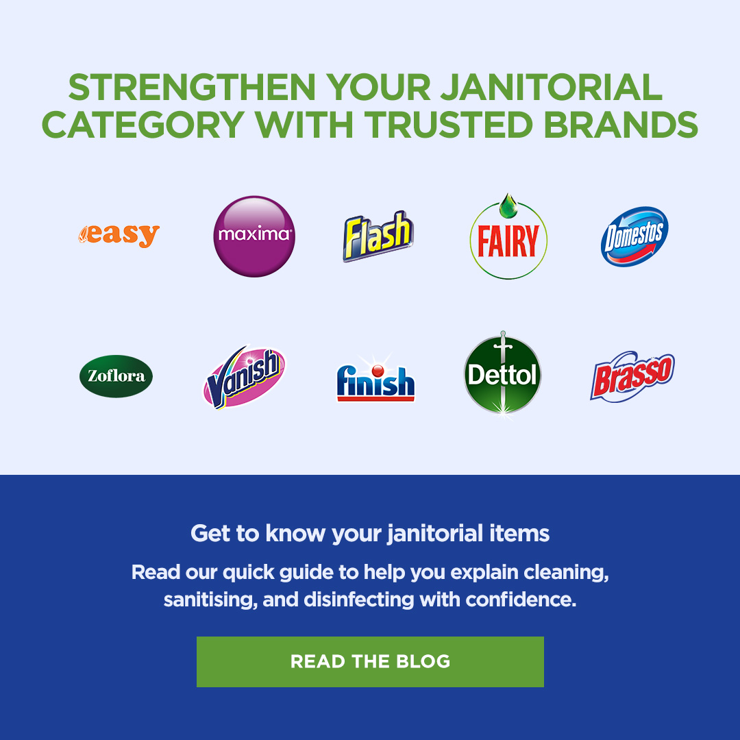 Expand your cleaning &amp; janitorial offering with trusted brands and a dependable supply. 

At CTS we stock a wide range of everyday essentials and household recognised brands, helping you meet customer demand with ease. 

Shop online: ctswholesale.co.uk/janitorial

#CleaningSupplies