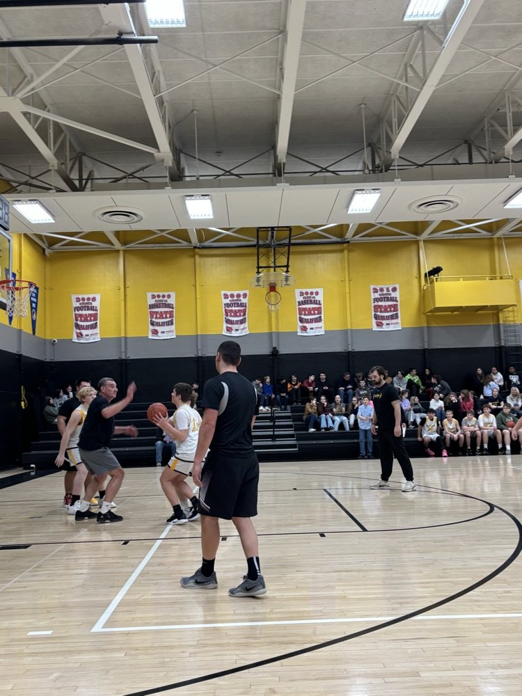 The 8th grade vs staff basketball game brought lots of excitement this morning. The 8th graders are full of talent. The staff brought their A-game and remembered how to hit some threes!