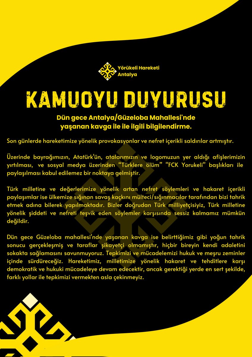 Kamuoyu Duyurusu! <a href="/yorukeli07/">Yörükeli Hareketi Antalya.</a>