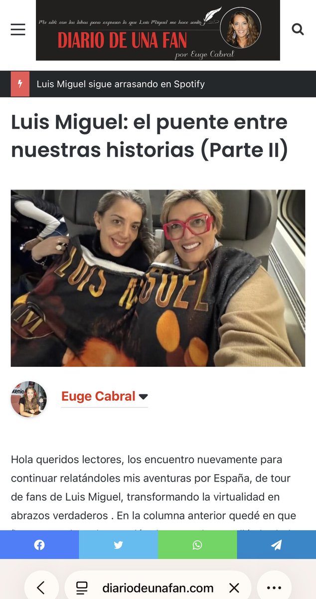 Luis Miguel: el puente entre nuestras historias (Parte II) diariodeunafan.com/2026/01/30/lui…
Ya está mi columna parte 2 <a href="/LMXLM/">Luis Miguel</a>