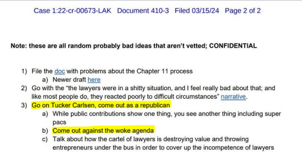 actual SBF strategy document he made in the days after his arrest