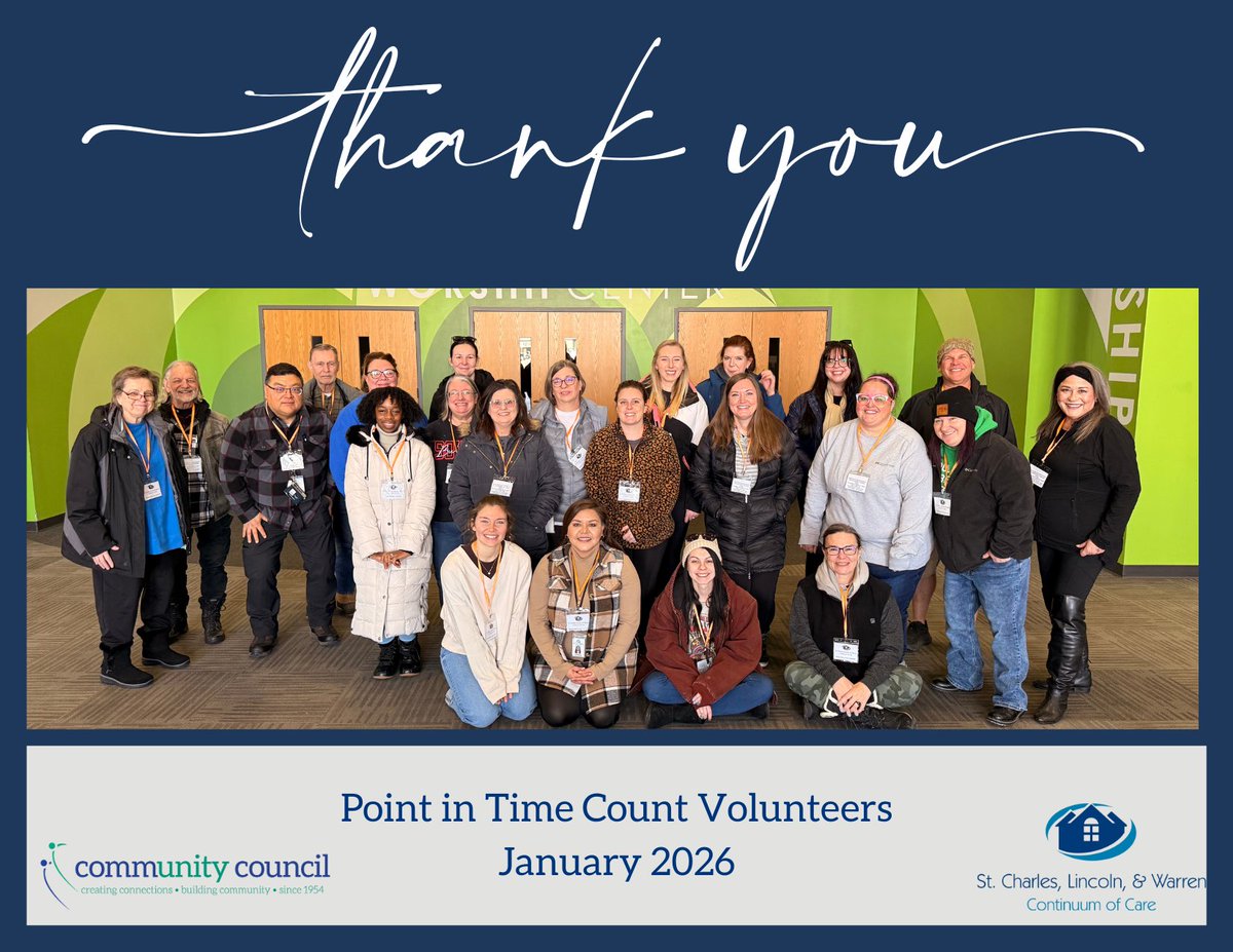 CommunitySTC's tweet image. Huge thanks to our amazing volunteers for supporting this year’s PIT Count! Your compassion helps our neighbors experiencing homelessness. Learn more about how you can get involved: communitycouncilstc.org/coc/point-in-t…