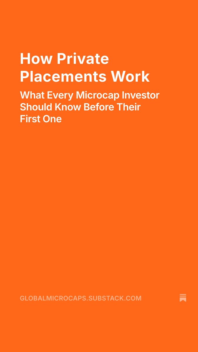 How Private Placements Work... and Why Microcap Investors Should Consider Them open.substack.com/pub/globalmicr…