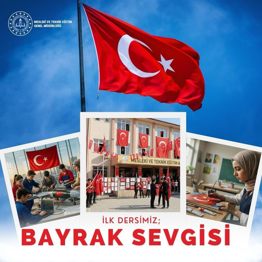 Emeğimiz Vatan İçin, Yönümüz Al Bayrak! 

Mesleki ve teknik eğitim kurumlarımızda ilk dersimiz: “Bayrak Sevgisi”

Atölyelerimizde ve sınıflarımızda öğrencilerimiz sadece meslek öğrenmiyor; millî ve manevi değerlerimizle, sorumluluk bilinciyle ve birlikte üretmenin gücüyle
