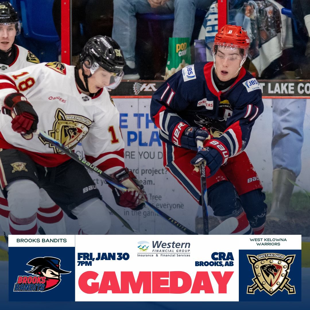 GAMEDAY

The Bandits host the Interior West leading West Kelowna Warriors!

🕖 7:00 MT
📍 Centennial Regional Arena
📺 FloHockey or New Country 105.7