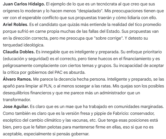 estebanbm82's tweet photo. El #DebateFinal de Teletica no trajo muchísima información nueva, no sorprende tanto dado que es casi el final de campaña
De los 5 que participaron, a 3 les daría mi voto, a 1 lo dudaría y Aguilar Berrocal espero no pase a segunda ronda
Opciones decentes hay!
Les dejo mi resumen. https://t.co/7kN17ReK1n
