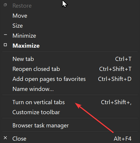 eamercadoq's tweet photo. @howard3141 @Daniel_Rubino Just turn on vertical tabs and then you can hide the title bar too https://t.co/jLOXm0AHJW