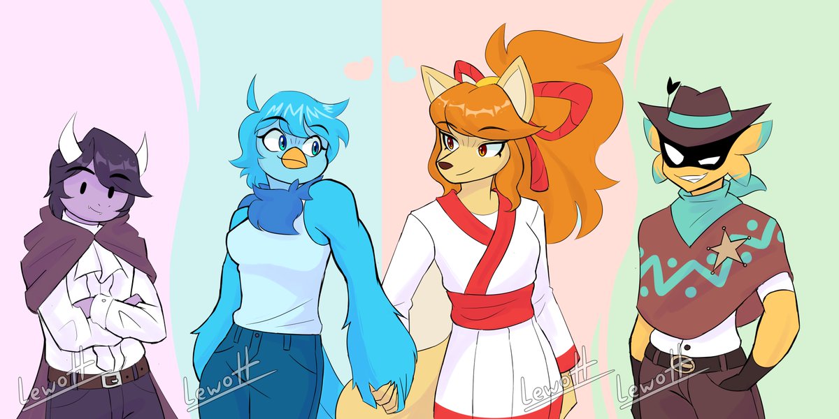 realised I've never drawn the UTY cast outside of Martlet sooo 

Martlet, Ceroba, Starlo and Dalv my beloved <3