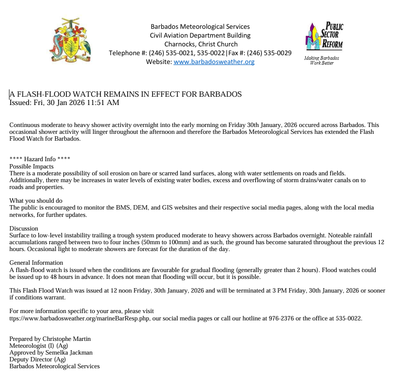 For more information, please visit barbadosweather.org