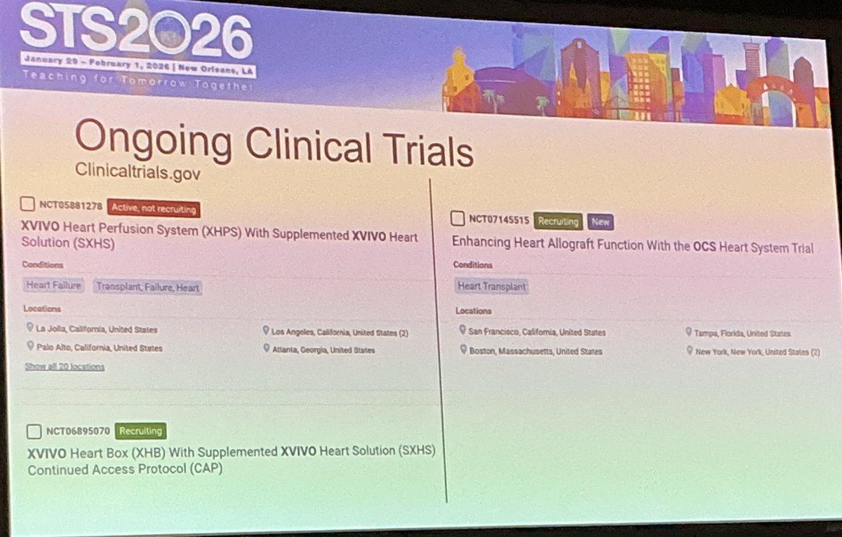 abribriesco43's tweet photo. #STS2026/@STS_CTsurgery
#DavidDAlessandro / @mghctsurgery on #HowLong is #TooLong for #Donors
Discussion of 4-8 C (@ParagonixSherpa)
Warm perfusion (@Transmedics)
10C & #HOPE (@XVIVOGroup)
@YasirAbuOmar1 @MPKeitaMD @stsa1954 @TSRA_official @ThoracicStudent https://t.co/cCZDrcOQ4U