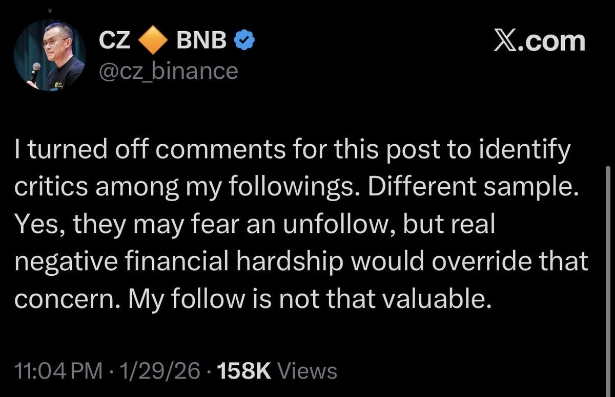 🚨JUST IN: <a href="/cz_binance/">CZ 🔶 BNB</a> turns off all public comments on all his post after an increasing number of criticism and investigations over @Binance involvement in 10/10 largest crypto liquidation event in history.
