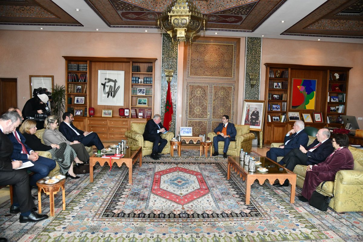 MarocDiplo_AR's tweet photo. 🇫🇷🇲🇦 استقبل السيد الوزير ناصر بوريطة، يومه الجمعة بالرباط، وفدًا برلمانيًا فرنسيًا يشارك في الدورة الخامسة للمنتدى البرلماني المغربي–الفرنسي، يرأسه السيد جيرارد لارشي، رئيس مجلس الشيوخ والسيدة يائيل برون-بيفيل، رئيسة الجمعية الوطنية https://t.co/asS72rG2l1