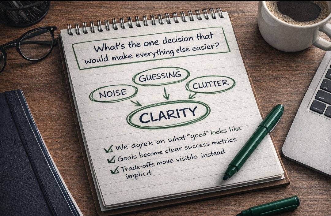 People think progress comes from doing more.
I’ve learned it often comes from deciding less

Less noise. Less guessing. Less building without clarity

Some of my best client results came from answering one hard question clearly.
Busy isn’t always effective.
Clear almost always is