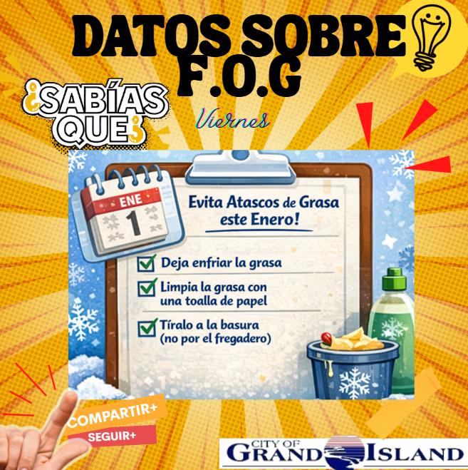 Some  tips on how to prevent FOG clog this January!

¡Algunos consejos para evitar que grasa y aceite obstruyan las tuberías este mes de  enero!