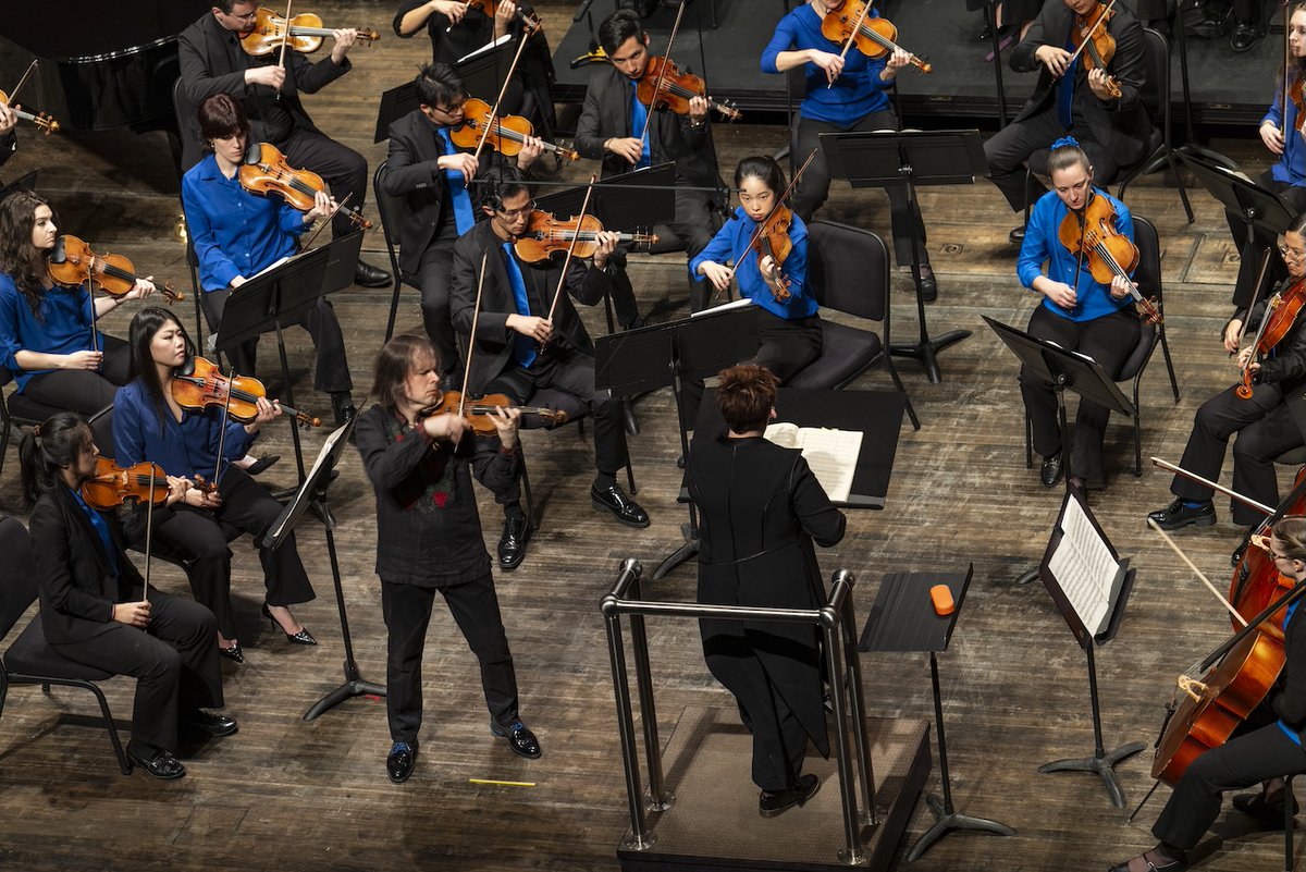 TheOrchNow's tweet photo. Our deepest gratitude to everyone who joined us at @fisherctrbard last Saturday for our concert with guest conductor Tatiana Kalinichenko and violinist Dmytro Tkachenko. If you were able to attend, please comment and let us know what you thought!

📷: Matt Dine https://t.co/RVg2D5bN2n
