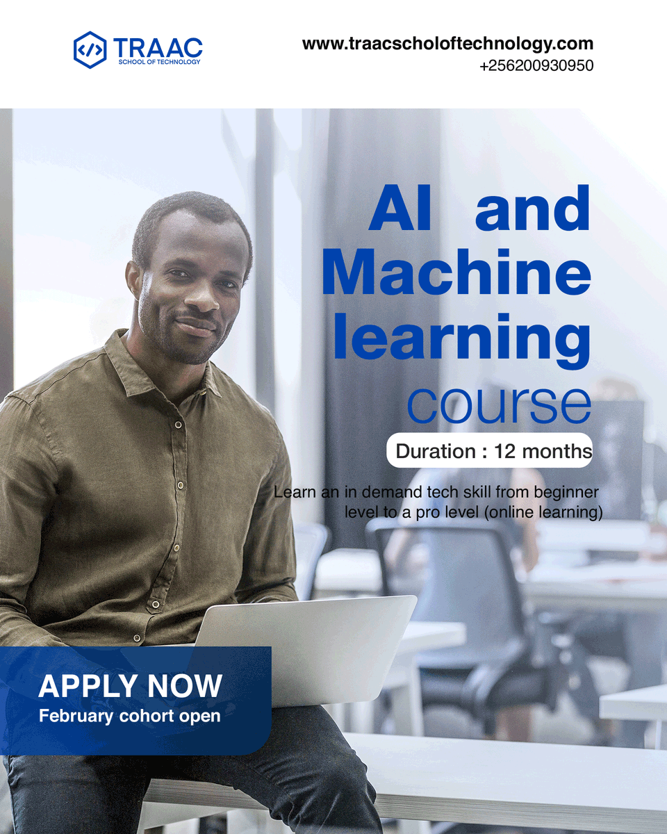 AI is learning.
Are you?    Join our next cohort and transform of the future.   For more information Call us on 0200930950       or visit our website on traacschooloftechnology.com                                   

 #traacschooloftechnology #aiandmachinelearning #techlovers