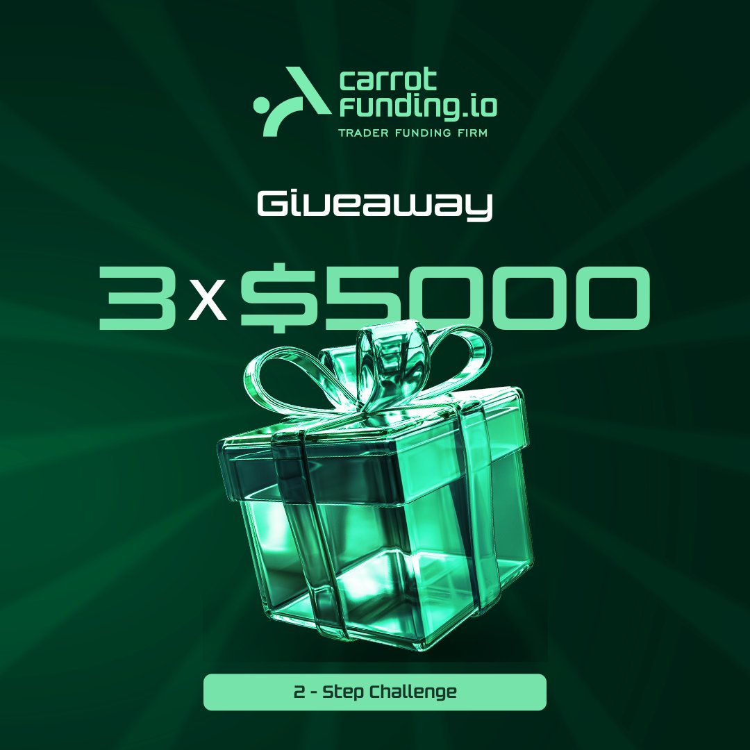 🎁🔷  3 x $5K giveaway 🔷🎁

1. Follow
<a href="/carrotfunding/">carrotfunding.io 🥕</a> | <a href="/merci__mon_dieu/">ʍɛʀƈɨ ʍօռ ɖɨɛʊ</a>

2. Like, Retweet and Tag 3 traders

3. Engage with quoted Tweet

Winners in 4 Days ⌛