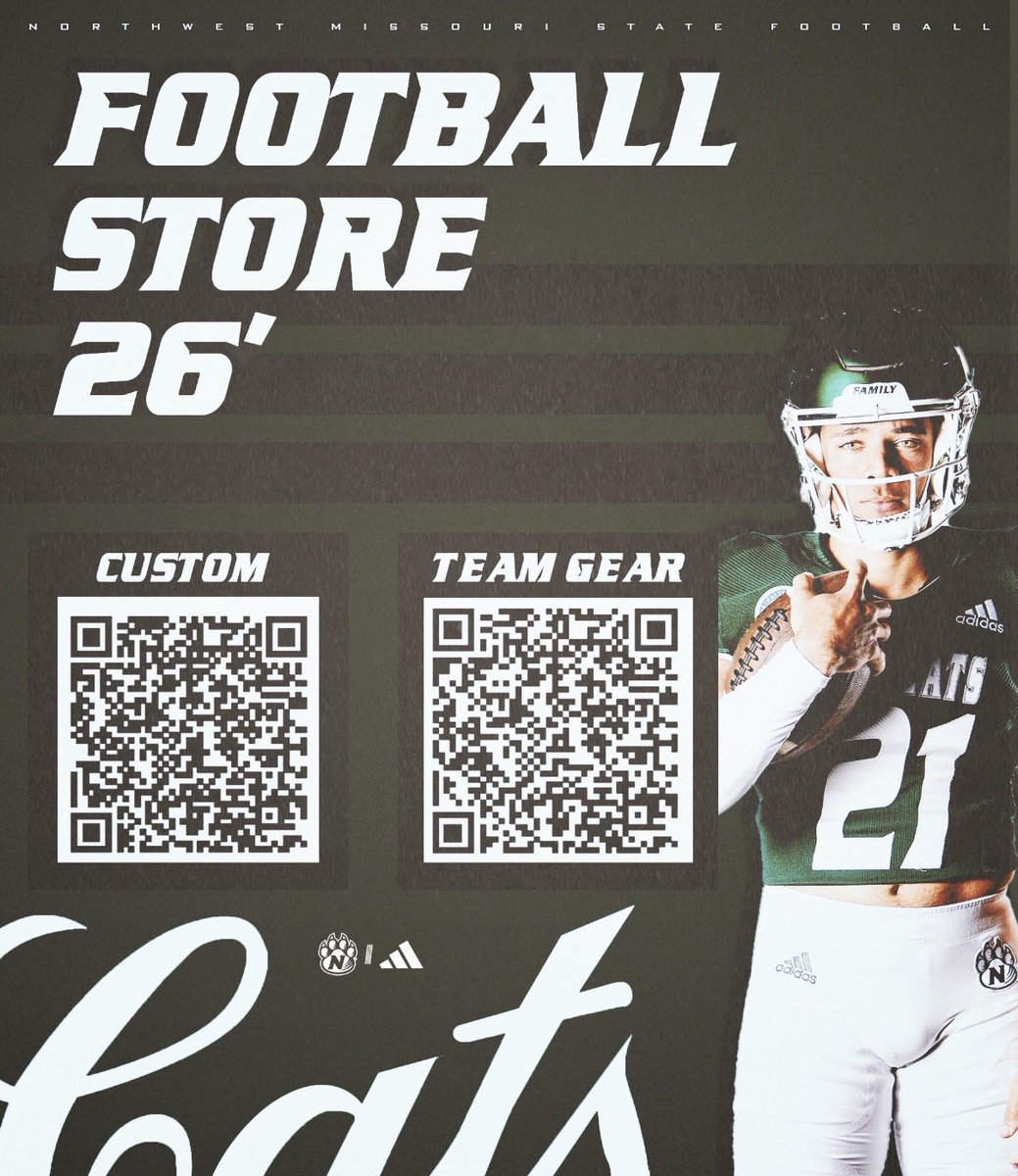 Northwest Missouri State Football 26 Spring is now open!
  OUR SHOP DETAILS - Shop Now: bsnteamsports.com/shop/NWMSFB26sp
- Store Open From: January 28 -  February 5, 2026  OUR SHOP DETAILS
- Shop Now: bsnteamsports.com/shop/NWMSFBSCUS
- Store Open From: January 28 -  February 10, 2026