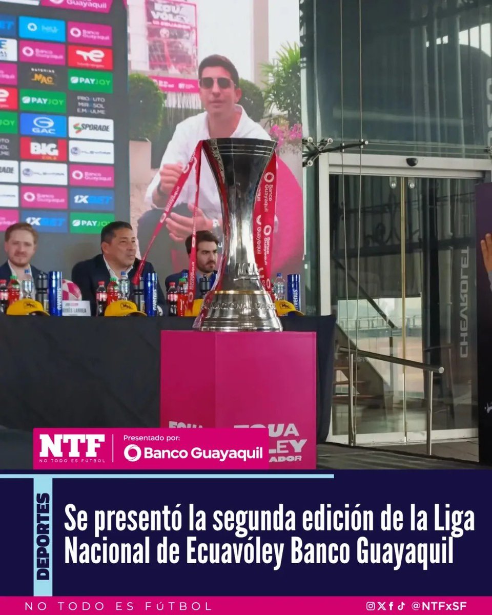 jamolestina's tweet photo. Da mucha satisfacción ver como crece tanto la @LNEecuador, se viene la segunda edición del torneo que ya fue un éxito rotundo en el 2025. 

Felicito a todas las empresas que apoyan esta gran iniciativa especialmente a @BancoGuayaquil que es el principal sponsor. 

💪🏻🇪🇨🏐
@NTFxSF https://t.co/wjOMNh8tYQ