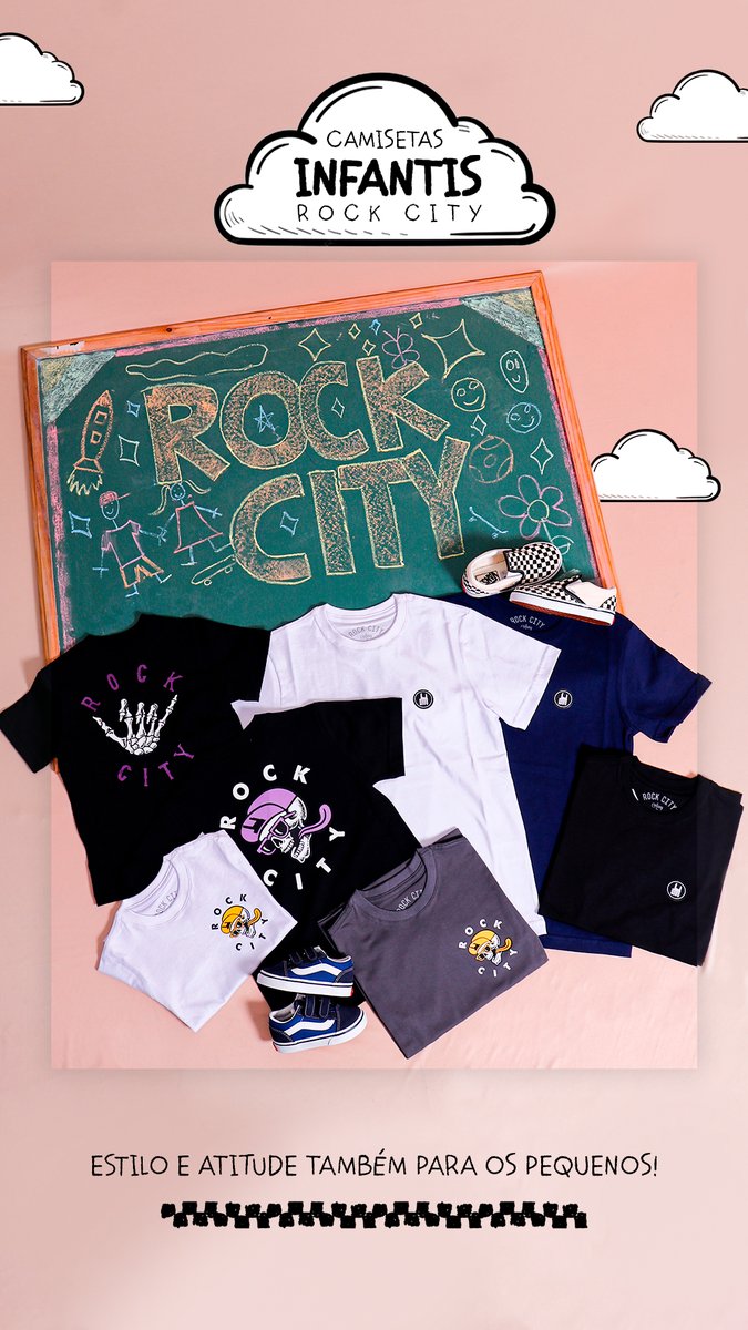 RockCityArmy's tweet photo. ✨👕 As camisetas infantis mais pedidas chegaram👕✨

As novas camisetas infantis da Rock City já estão por aqui!
Modelos que unem conforto, durabilidade e as estampas mais amadas da loja, agora em novas cores pra acompanhar a agitação dos pequenos da escola ao dia a dia. 😎🛹 https://t.co/7WNY1wN5g6