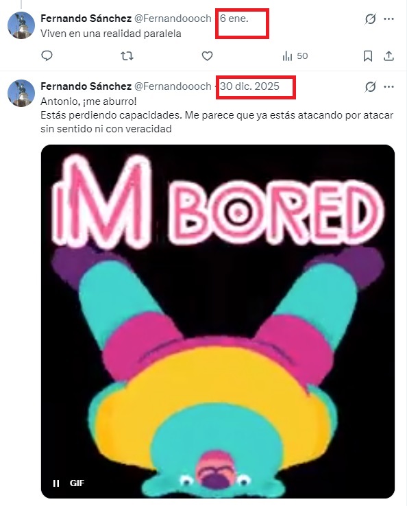Tampoco entiendo ese supuesto aburrimiento, amores. ¡Con lo que se entretiene creándose cuenta tras cuenta! Impresionante también que hayan desaparecido los "likes" que recibía y que las interacciones pasen a ser de risa sobre carcajada sobre risotada. Win totalmente, Spamnando.