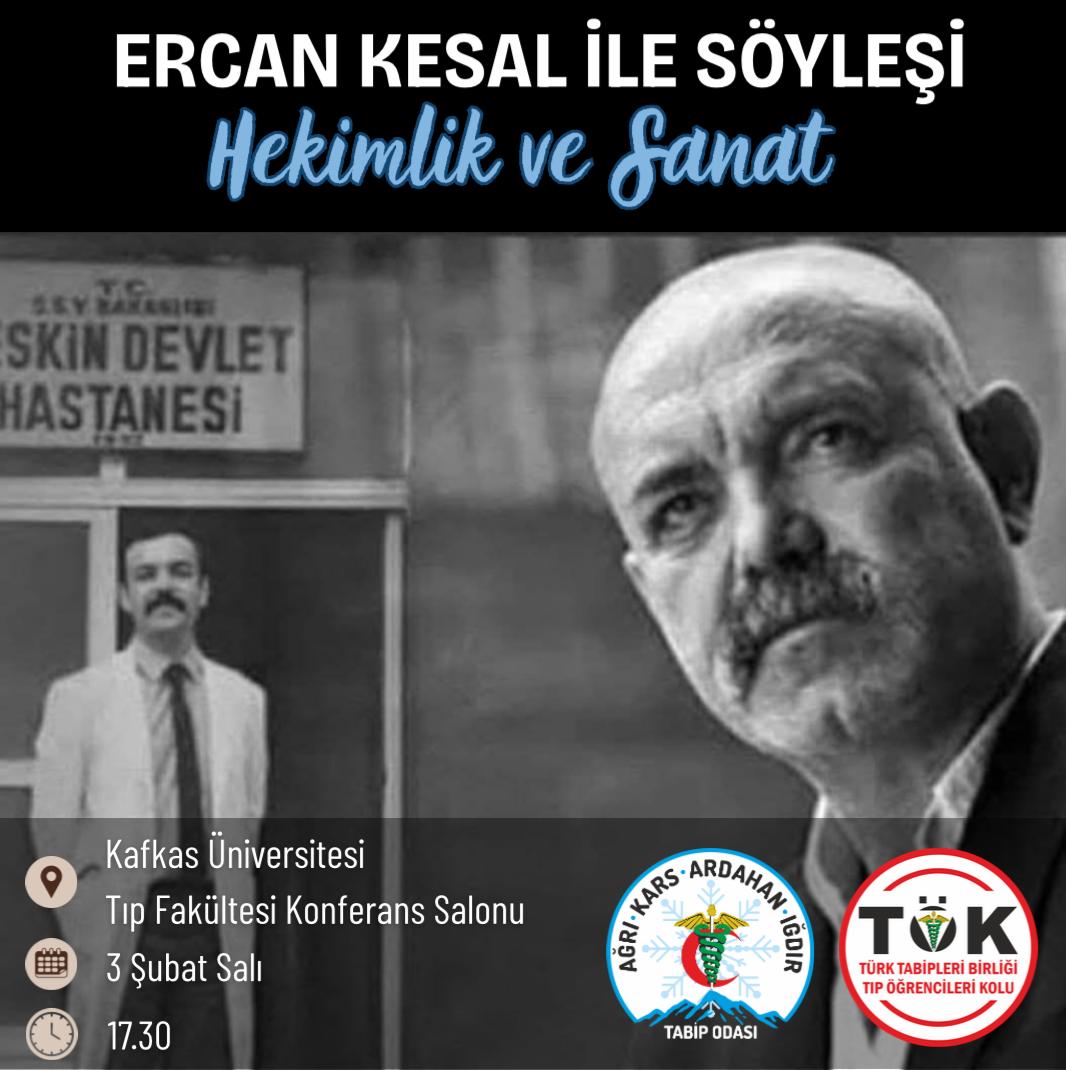 Ercan Kesal ile hekimlik ve sanat üzerine yapacağimiz söyleşiye tüm dostlarımız davetlidir.