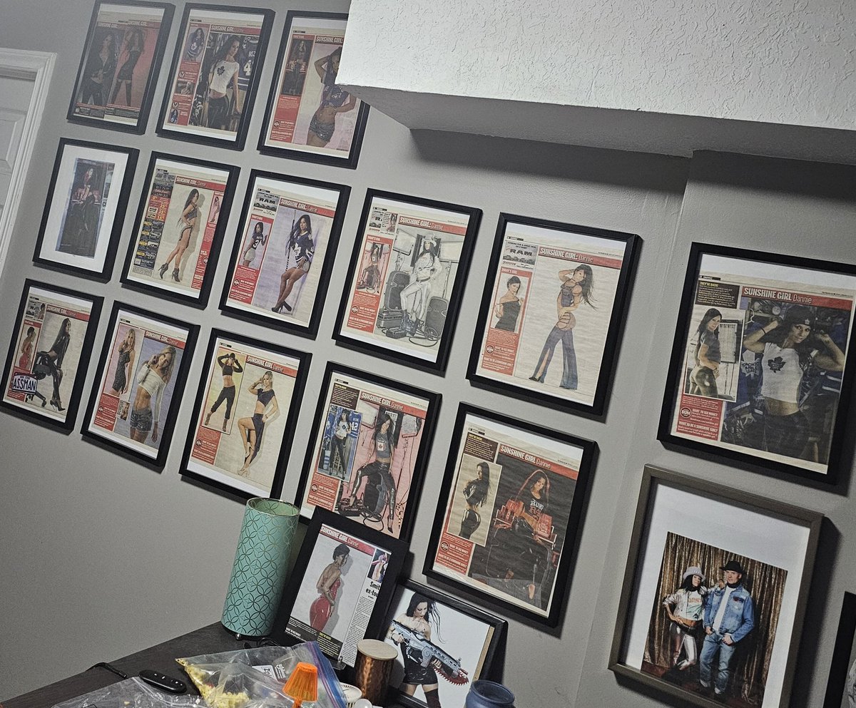 DannieD2112's tweet image. I think I need more wall space for my Toronto Sun sunshine girl frames 😋🤣💕🔥 #proud #published #modellife #Toronto #DannieD