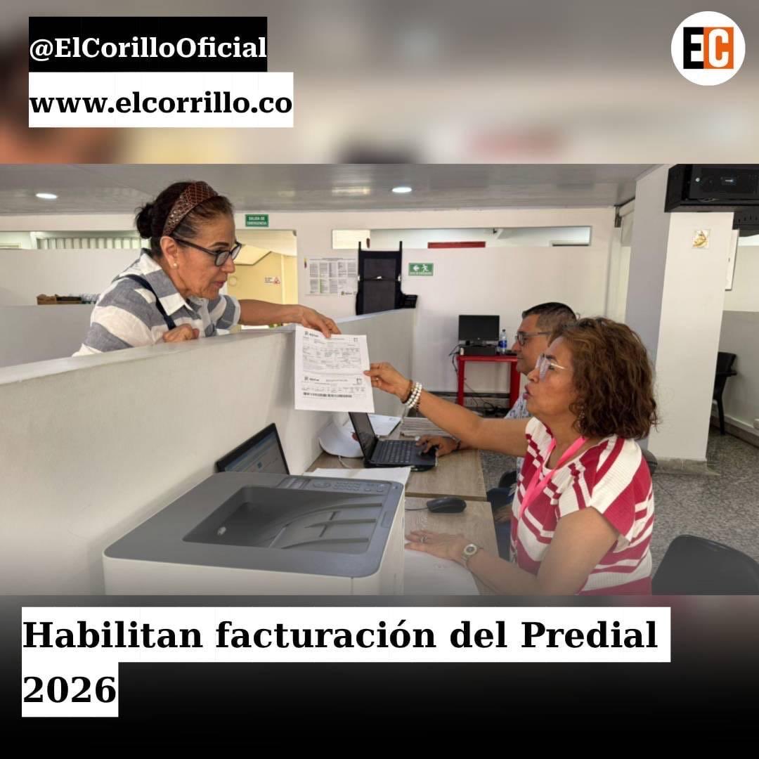 ”@Impuestos | Desde este jueves 29 de enero, los contribuyentes de Ibagué pueden descargar o reclamar de manera presencial la factura del impuesto Predial 2026 y acceder al beneficio del 15% de descuento por pronto pago.
elcorrillo.co/habilitan-fact…