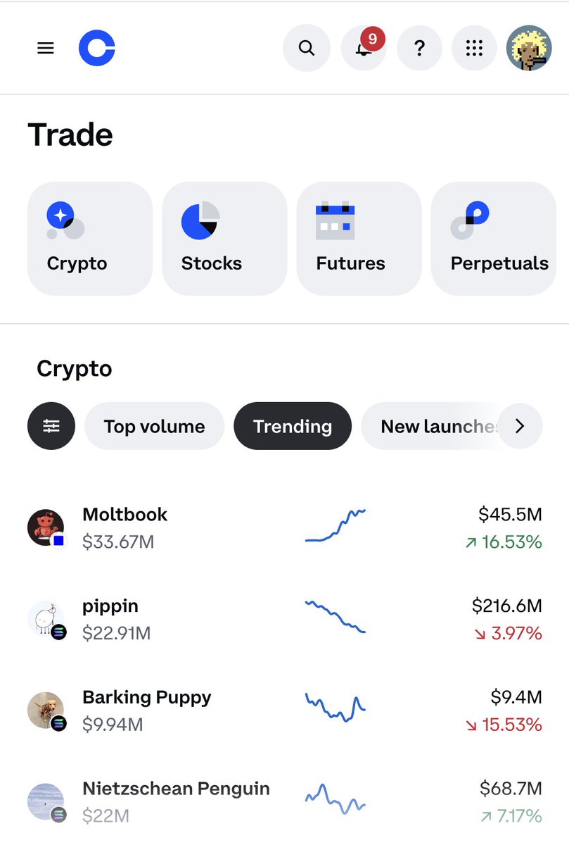 $MOLT is #1 trending on <a href="/coinbase/">Coinbase 🛡️</a> right now