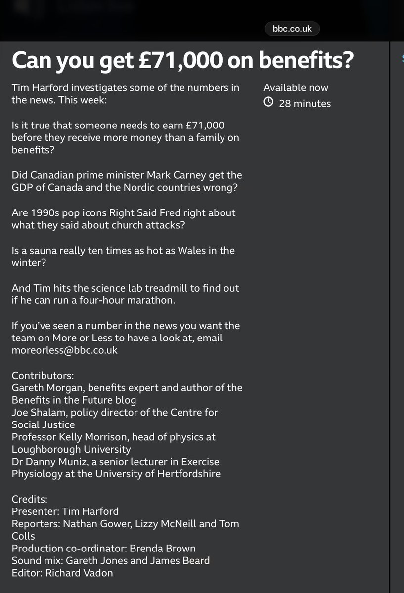 Elainebks's tweet image. One of the subjects on  on #MoreOrLess on @BBCRadio4.  One of the claims  looked at was by @TheFreds.  They might not actually be correct apparently.