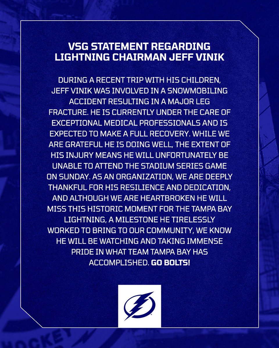 TBLightning's tweet photo. Wishing you a speedy recovery, Mr. Vinik 💙 https://t.co/aZSJzfPrZB